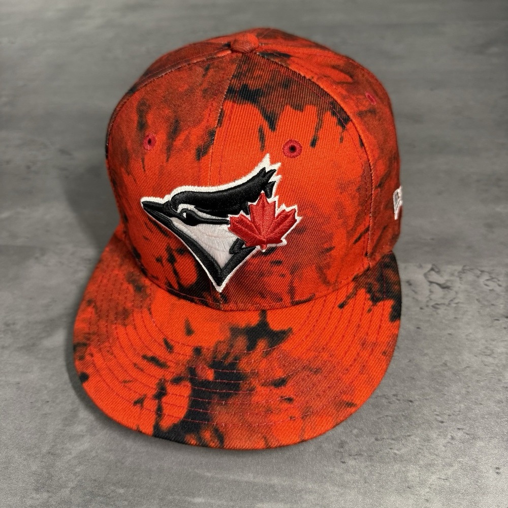 Toronto Blue Jays Hat New Era Cap 7 Orange Tie Dye Pink 59Fifty Cap Exclusive